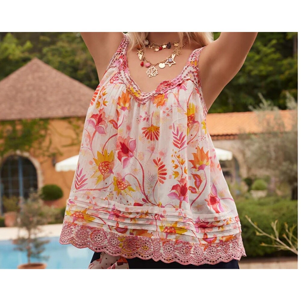 Bohera Caroline Top Camisole Cami Womens Sz L Cottagecore Boho Festival NWOT